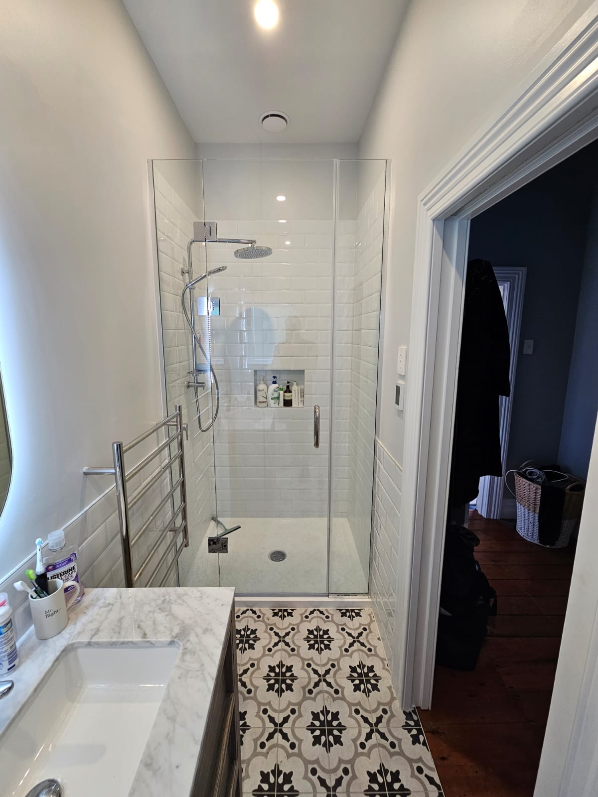 Completed ensuite with tiled shower and vanity in Onehunga